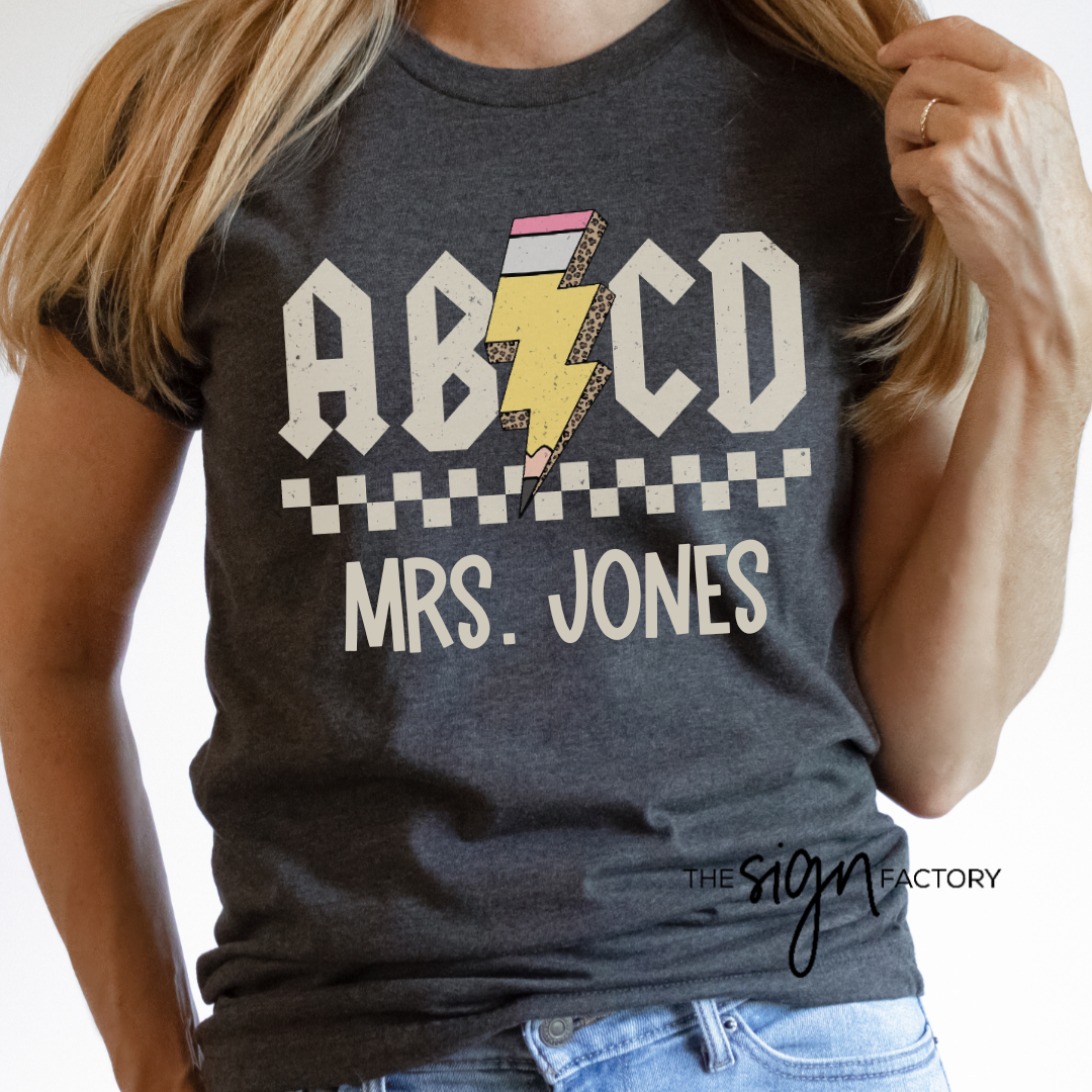 ABCD Teacher Name Tee