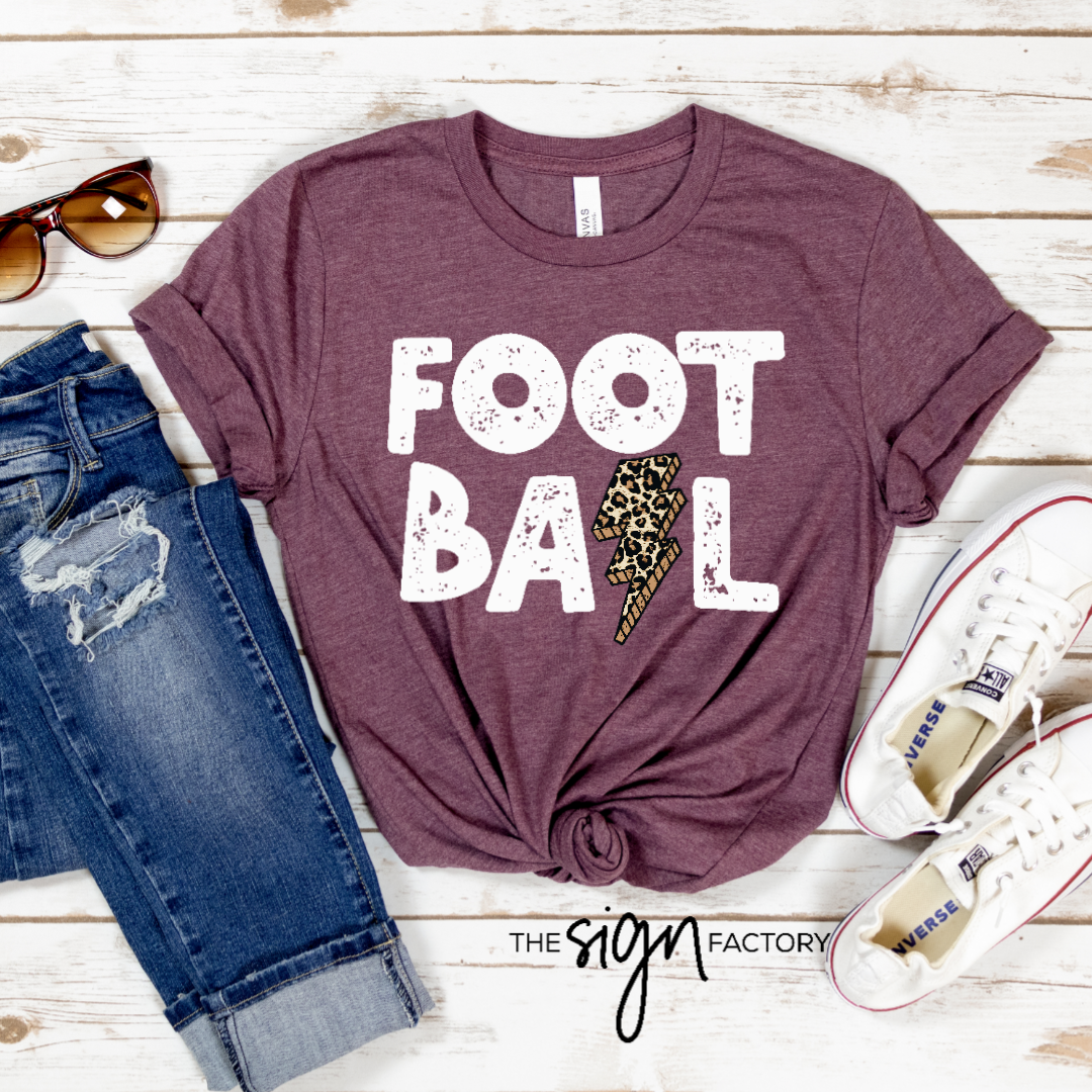 Football Lightning Bolt Tee