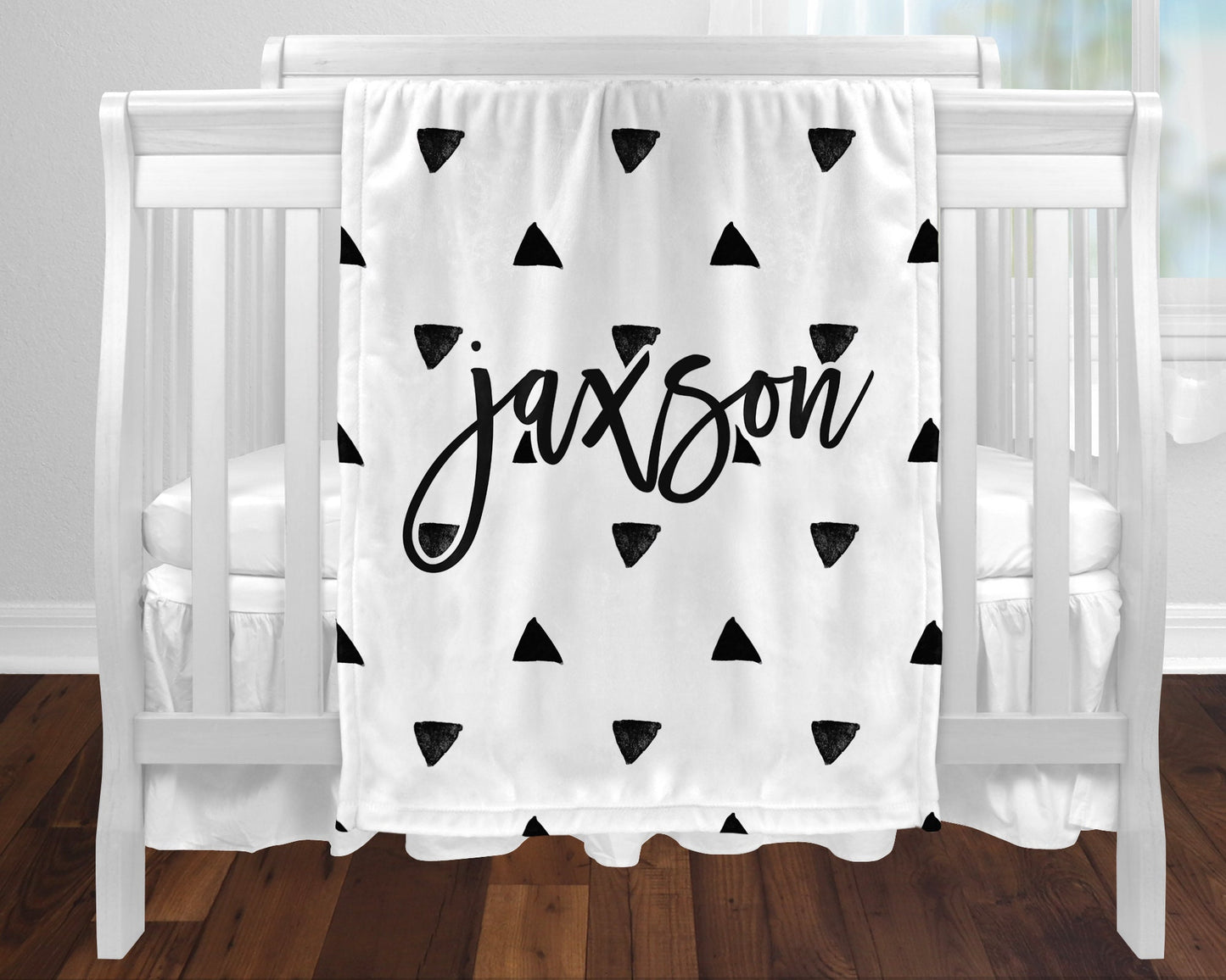 Monochrome Personalized Baby Blanket, Cute Name Minky Blanket, Baby Shower Gift, Gender Reveal Gift, Gift for Baby, Baby Girl, Baby Boy